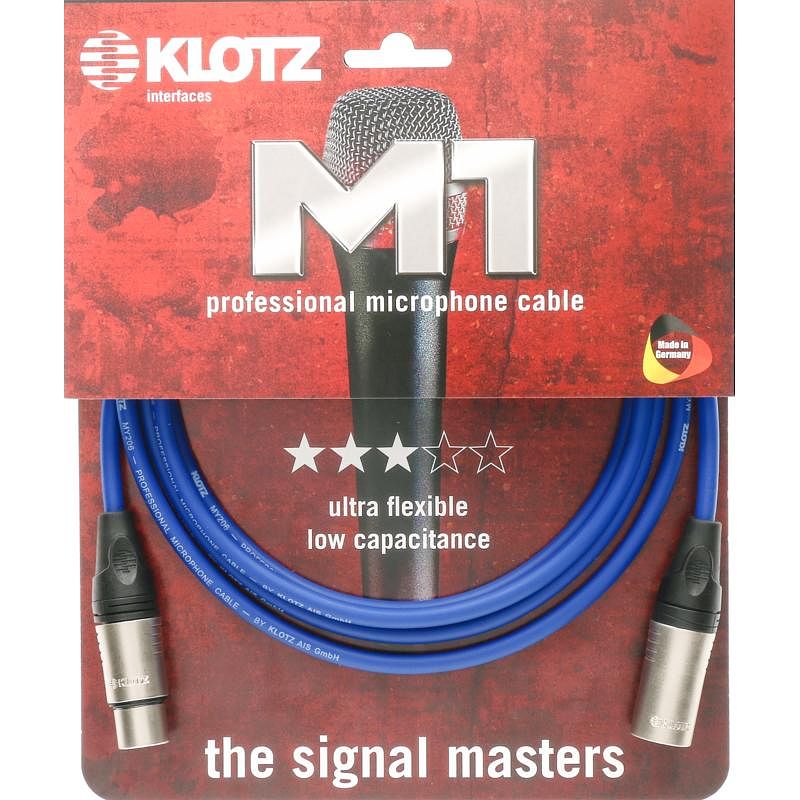 Foto van Klotz m1 k bl microfoonkabel 3p xlr f/m blauw 3 meter