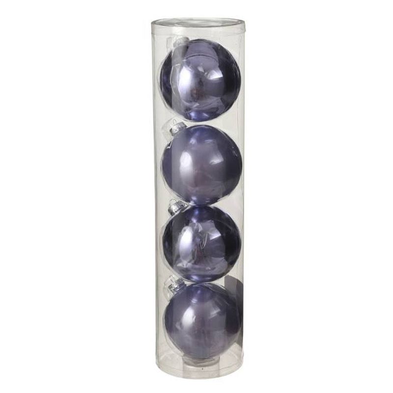 Foto van House of seasons kerstballen 10 cm glas paars 4 stuks