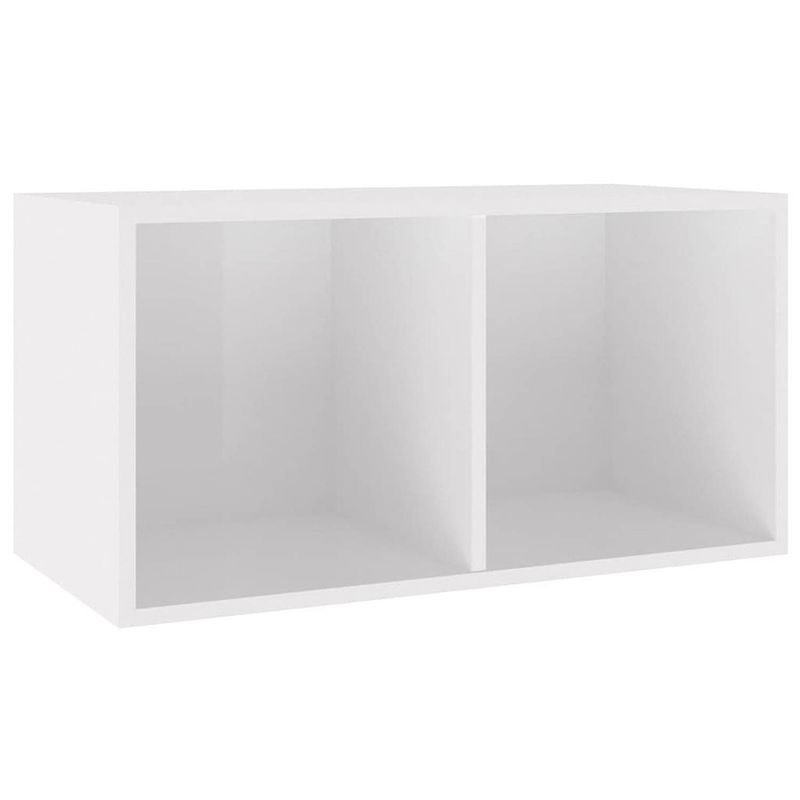 Foto van Vidaxl opbergbox voor lp's 71x34x36 cm spaanplaat hoogglans wit