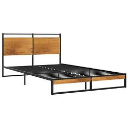 Foto van The living store bedframe - metaal - zwart - 208x124x82.5 cm - matras niet inbegrepen