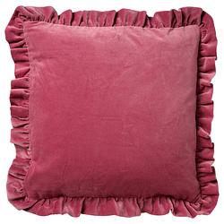 Foto van Dutch decor yara - sierkussen velvet heather rose 45x45 cm - roze - roze