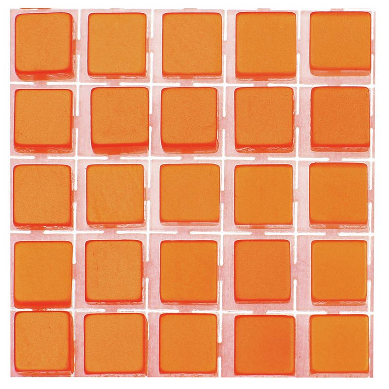 Foto van 119x stuks mozaieken maken steentjes/tegels kleur oranje 5 x 5 x 2 mm - mozaiektegel