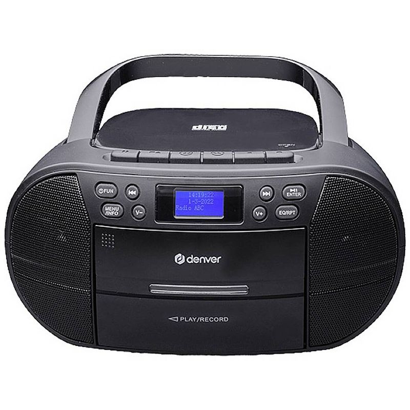 Foto van Denver tdc-280 - boombox - dab - fm - radio - cd speler - aux input - klok - wekker - zwart