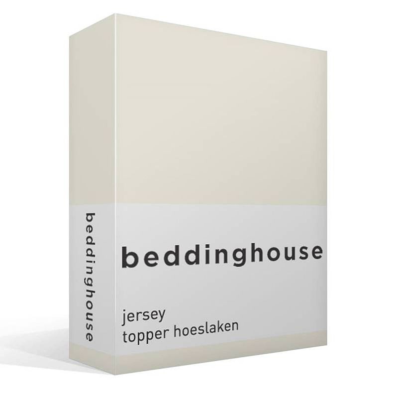 Foto van Beddinghouse jersey topper hoeslaken - 100% gebreide jersey katoen - 2-persoons (140x200/220 cm) - natural