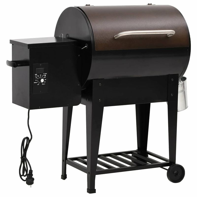 Foto van Vidaxl pelletbarbecue met bodemplaat 94 cm ijzer zwart