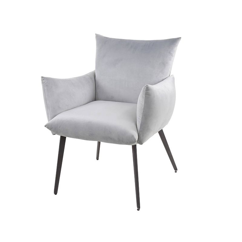 Foto van Anli style eetkamerfauteuil lobby zilverkleurig velours