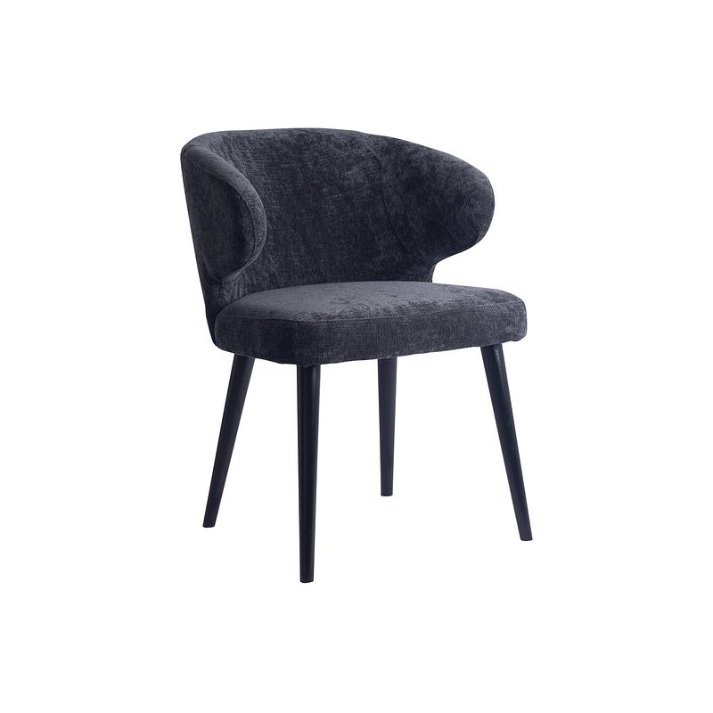 Foto van Ptmd fiori anthracite 0504 dining chair black wood legs