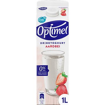 Foto van 2 voor € 3,00 | optimel drinkyoghurt aardbei 0% vet 1 x 1l aanbieding bij jumbo