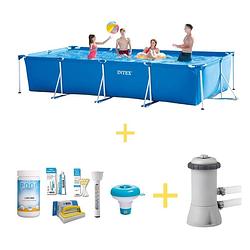 Foto van Intex zwembad - frame pool - 450 x 220 x 84 cm - inclusief filterpomp & ways onderhoudspakket