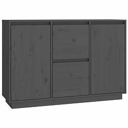 Foto van Vidaxl dressoir 111x34x75 cm massief grenenhout grijs