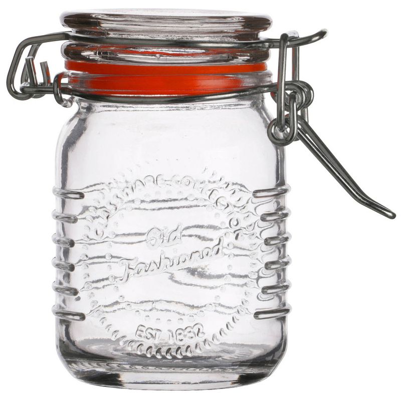 Foto van Urban living voorraadpotje/kruidenpotje - mini - 70 ml - glas - beugelsluiting - d5 x h8 cm - voorraadpot