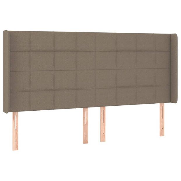 Foto van Vidaxl hoofdbord met randen 203x16x118/128 cm stof taupe