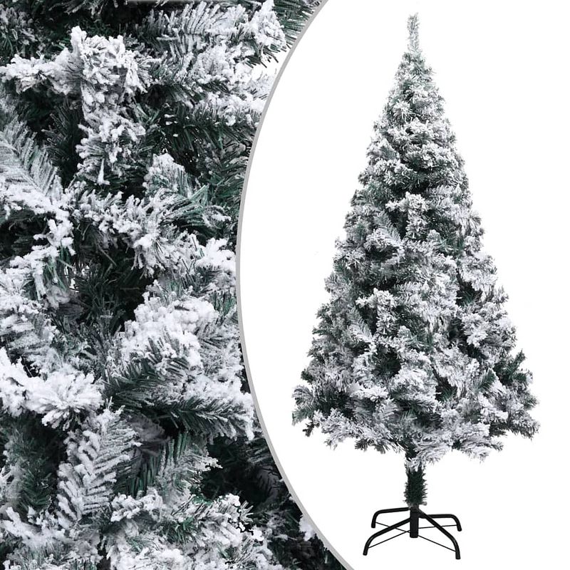 Foto van Vidaxl kunstkerstboom met sneeuw 150 cm pvc groen