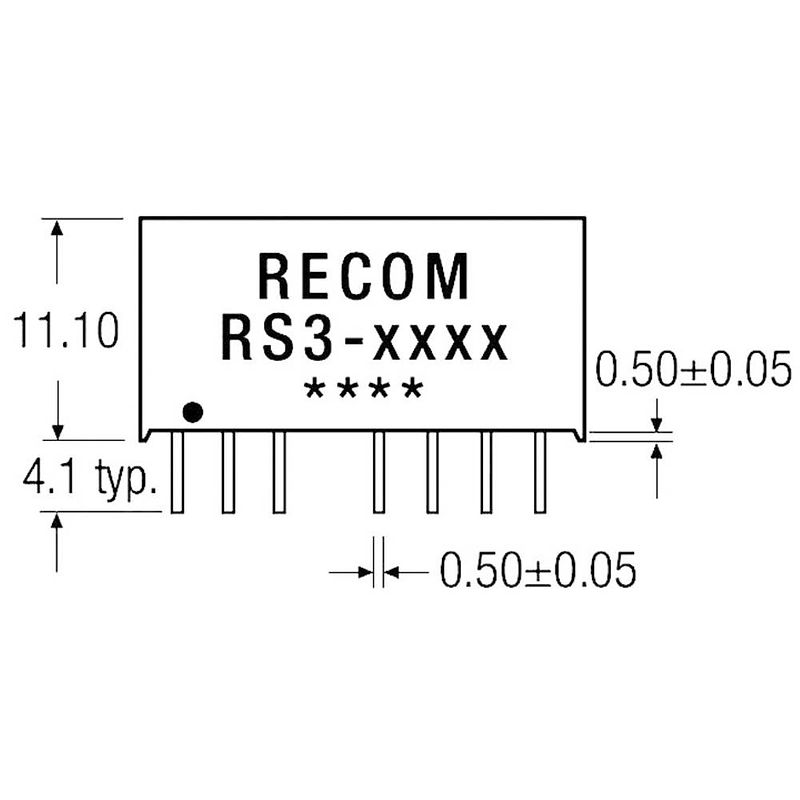 Foto van Recom rs3-1209s dc/dc-converter, print 12 v/dc 9 v/dc 333 ma 3 w aantal uitgangen: 1 x