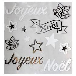 Foto van Peha stickerset ""joyeux noël"" 28,5 x 30,5 cm wit/zilver 12-delig