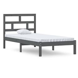 Foto van Vidaxl bedframe massief hout grijs 90x190 cm 3ft single