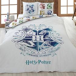 Foto van Harry potter dekbedovertrek hogwarts - tweepersoons - 200 x 200 cm - wit