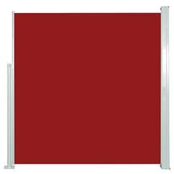 Foto van The living store zijscherm rood - polyester - 140 x (0-300) cm - automatische terugrol