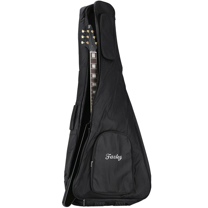 Foto van Fazley carrier d4vb deluxe gigbag voor elektrische gitaar "v" zwart