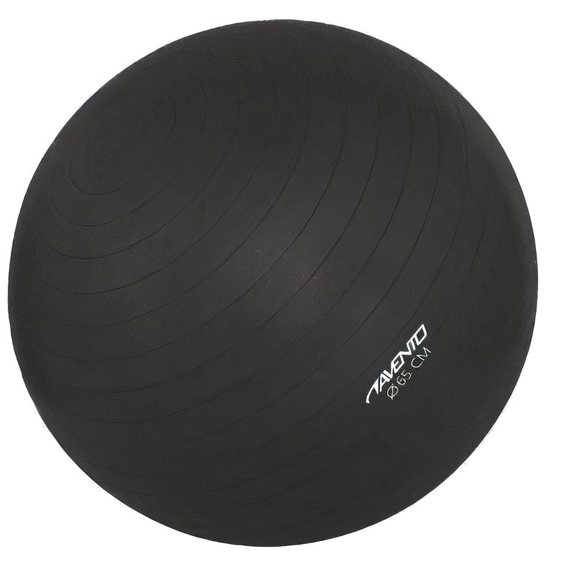 Foto van Avento fitnessbal 65 cm pvc zwart 2-delig