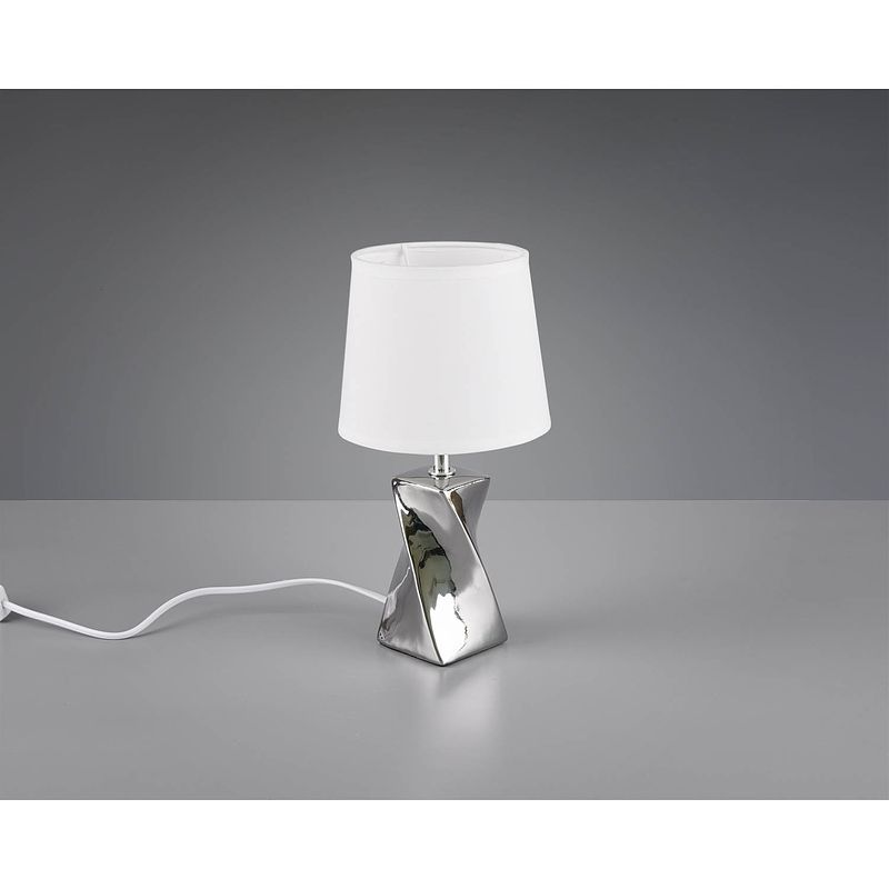 Foto van Light & design - tafellamp - modern - keramiek - zilver - voor binnen - woonkamer - eetkamer - slaapkamer - hal