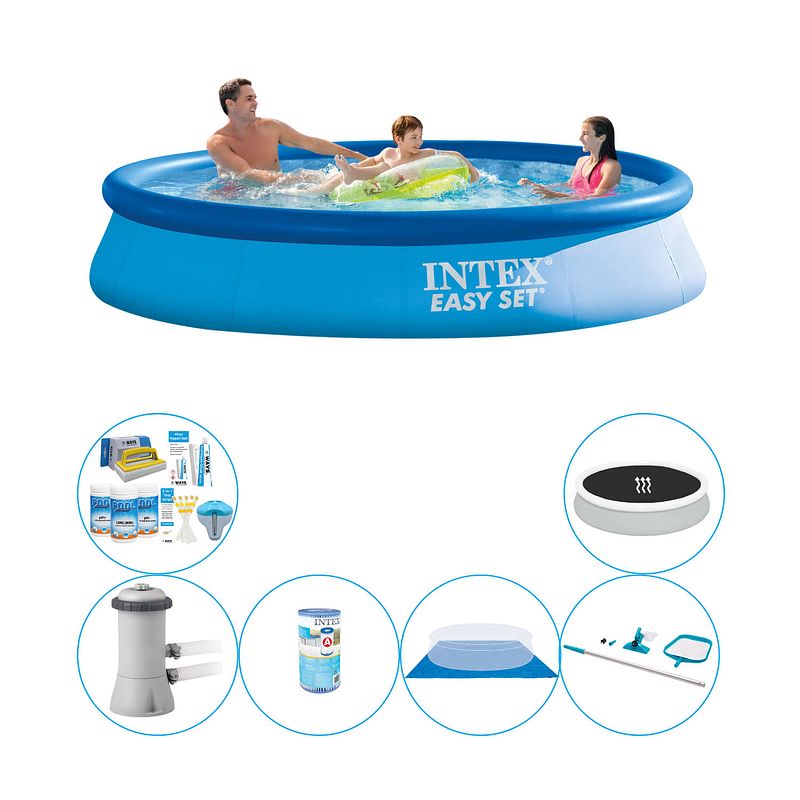 Foto van Intex easy set rond 366x76 cm - zwembad combinatie deal