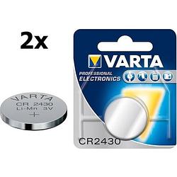 Foto van 2 stuks - varta cr2430 280mah 3v professional electronics lithium knoopcel batterij