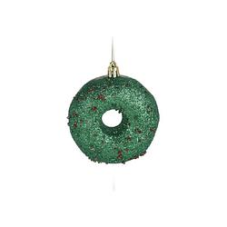 Foto van 1x kerstboomversiering donut ornamenten groen 8,5 cm - kersthangers