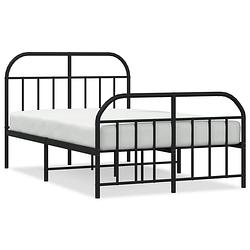 Foto van The living store bedframe klassiek - metalen constructie - robuust - 196 x 125 x 100 cm - zwart