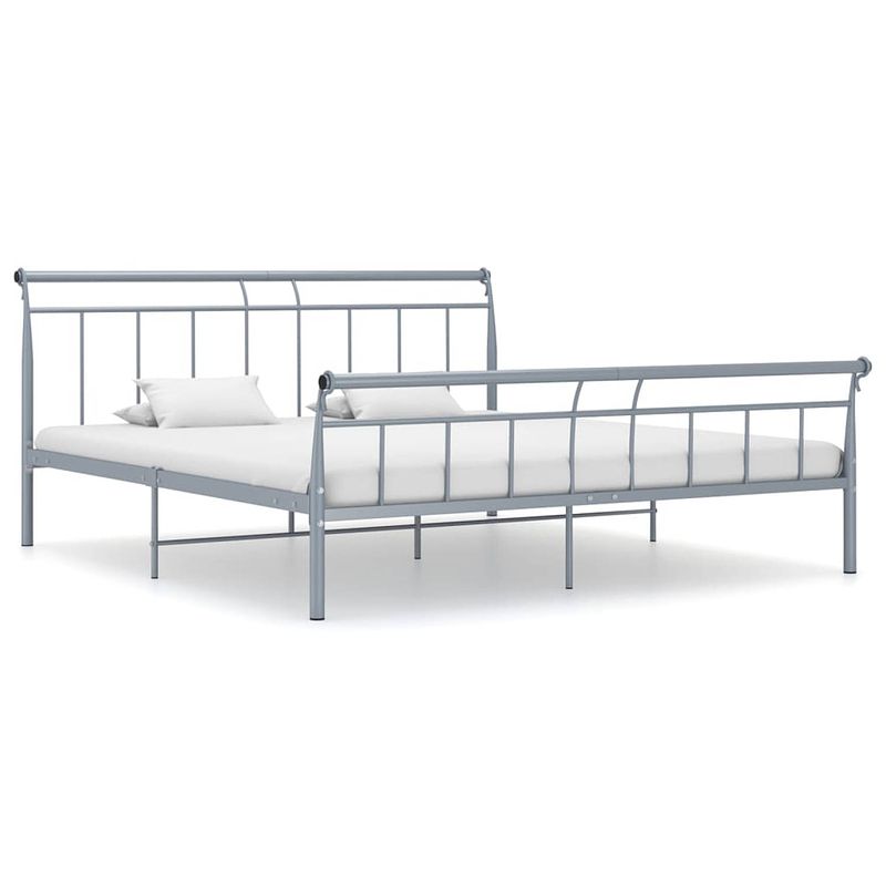 Foto van Vidaxl bedframe metaal grijs 200x200 cm