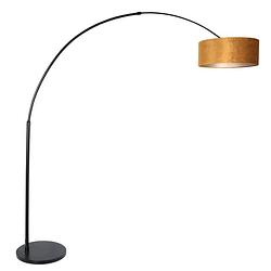 Foto van Steinhauer vloerlamp sparkled light 8129 zwart kap gouden velours