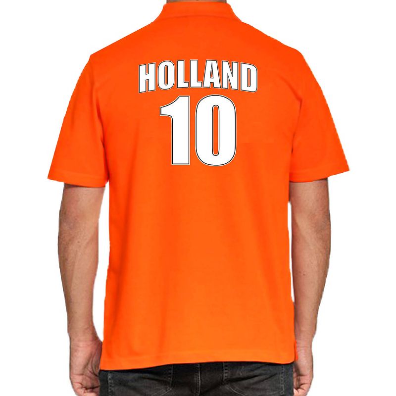 Foto van Holland shirt met rugnummer 10 - nederland fan poloshirt / outfit voor heren s - feestshirts