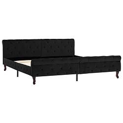 Foto van The living store bedframe - klassiek - fluweel - 226 x 186.5 x 74 cm - zwart