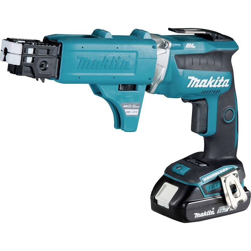 Foto van Makita makita dfs452ajx2 accu-gipsplaatschroevendraaier 18 v 2 ah