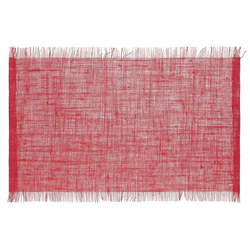 Foto van Rechthoekige placemat uni rood jute 45 x 30 cm - placemats