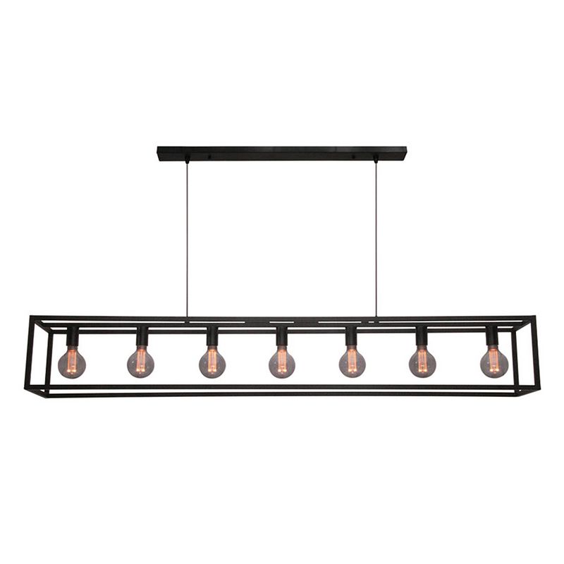 Foto van Freelight hanglamp esteso 7 lichts l 168 cm b 25 cm zwart