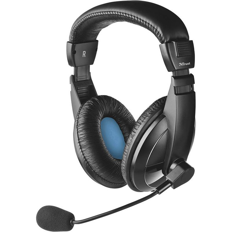 Foto van Trust quasar headset voor pc headset zwart