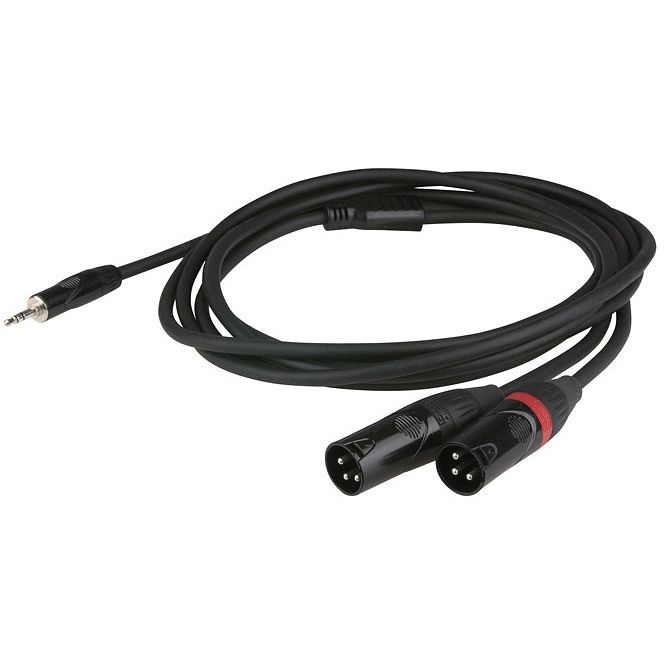 Foto van Dap flx46150 verloopkabel stereo mini jack - 2x xlr 3p 1.5 meter