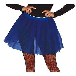 Foto van Korte tule onderrok kobalt blauw 40 cm voor dames - verkleedattributen