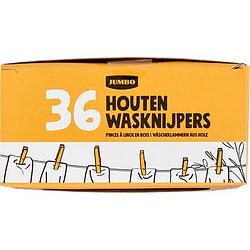 Foto van Jumbo houten wasknijpers 36 stuks