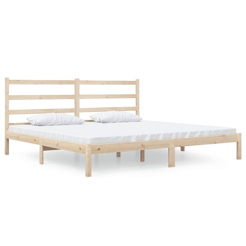 Foto van The living store houten bedframe - klassiek - bedframe - afmeting- 205.5 x 186 x 100 cm - materiaal- grenenhout