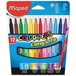 Foto van Maped viltstift color'speps 12 stiften in een kartonnen etui
