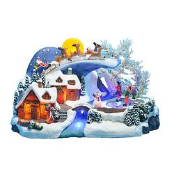 Foto van Verlicht kerstdorp ""het bevroren dorp"" met animatie