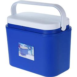Foto van Koelbox klein kunststof blauw 10 liter - kleine koelbox voor lunch/ bouw/ strand - koelboxen voor onderweg
