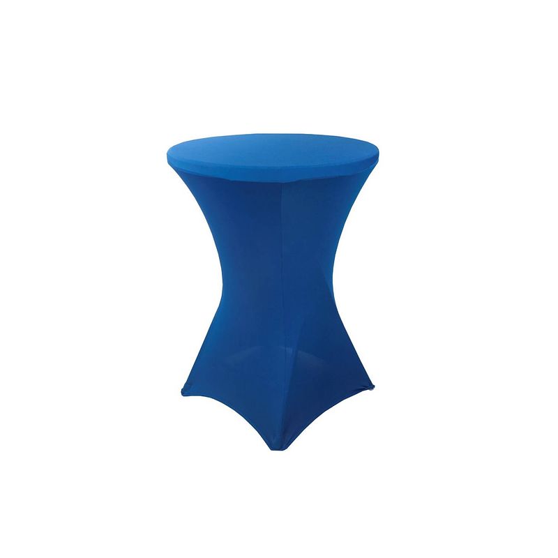 Foto van Stretch rok blauw statafelrok statafel 60cm statafelhoes