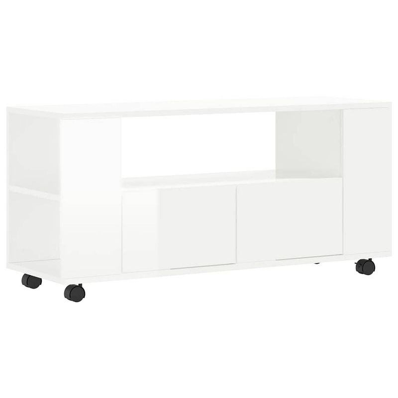 Foto van The living store tv-meubel - trendy - tv-meubel - 102 x 34.5 x 43 cm - hoogglans wit