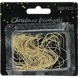 Foto van Christmas decoration kerstbalhaakjes - 100x - goud - 3,6 cm - kerstbalhaakjes