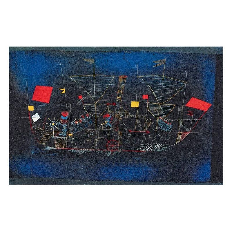 Foto van Paul klee - abenteuerschiff kunstdruk 100x70cm