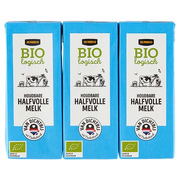 Foto van Jumbo biologische halfvolle melk 3 x 200ml