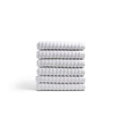 Foto van Seashell wave handdoek set - 6 stuks - wit - 60x110cm - premium